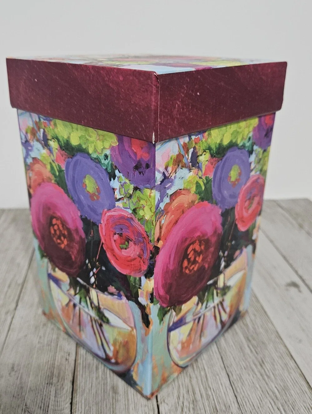 The Perfect Cup 17 oz. Ceramic Floral Cup Travel Mug by Cypress Home with Decora